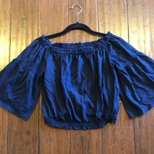 XS Chelsea & Violet Crop Top with Flared Sleeves